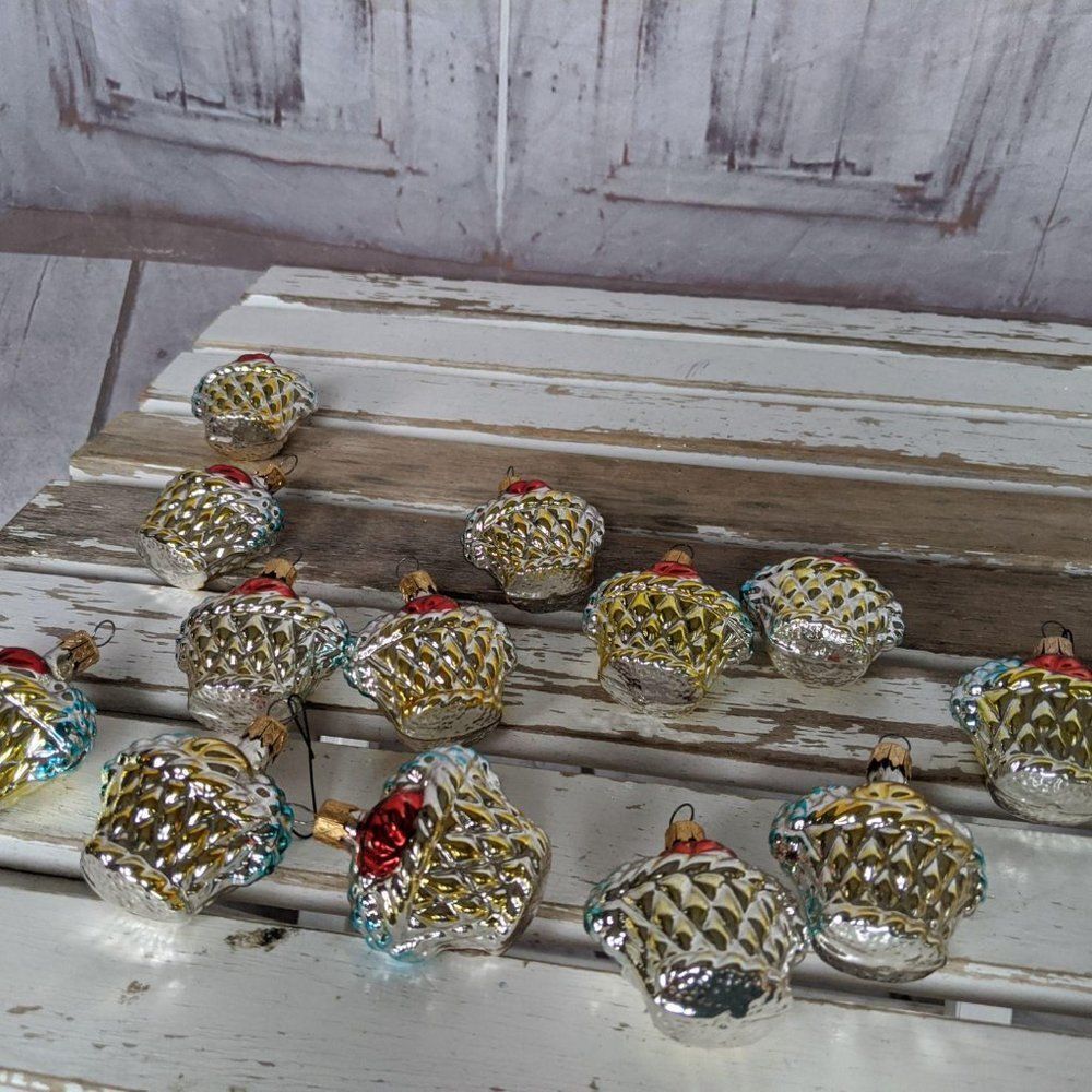 Vintage Fruit Basket Blown Glass Assorted Set‎ of 1